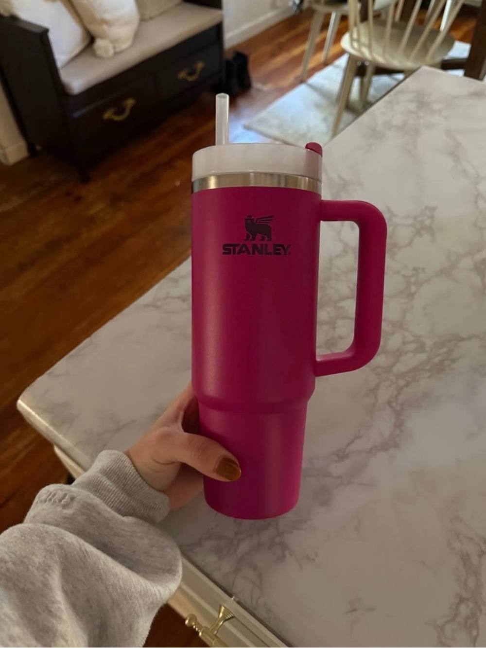 Stanley Pink Insulated Travel Mug with Handle